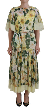 Dolce & Gabbana Multicolor Silk Floral Print Long Maxi Dress -   -  Dolce & Gabbana.